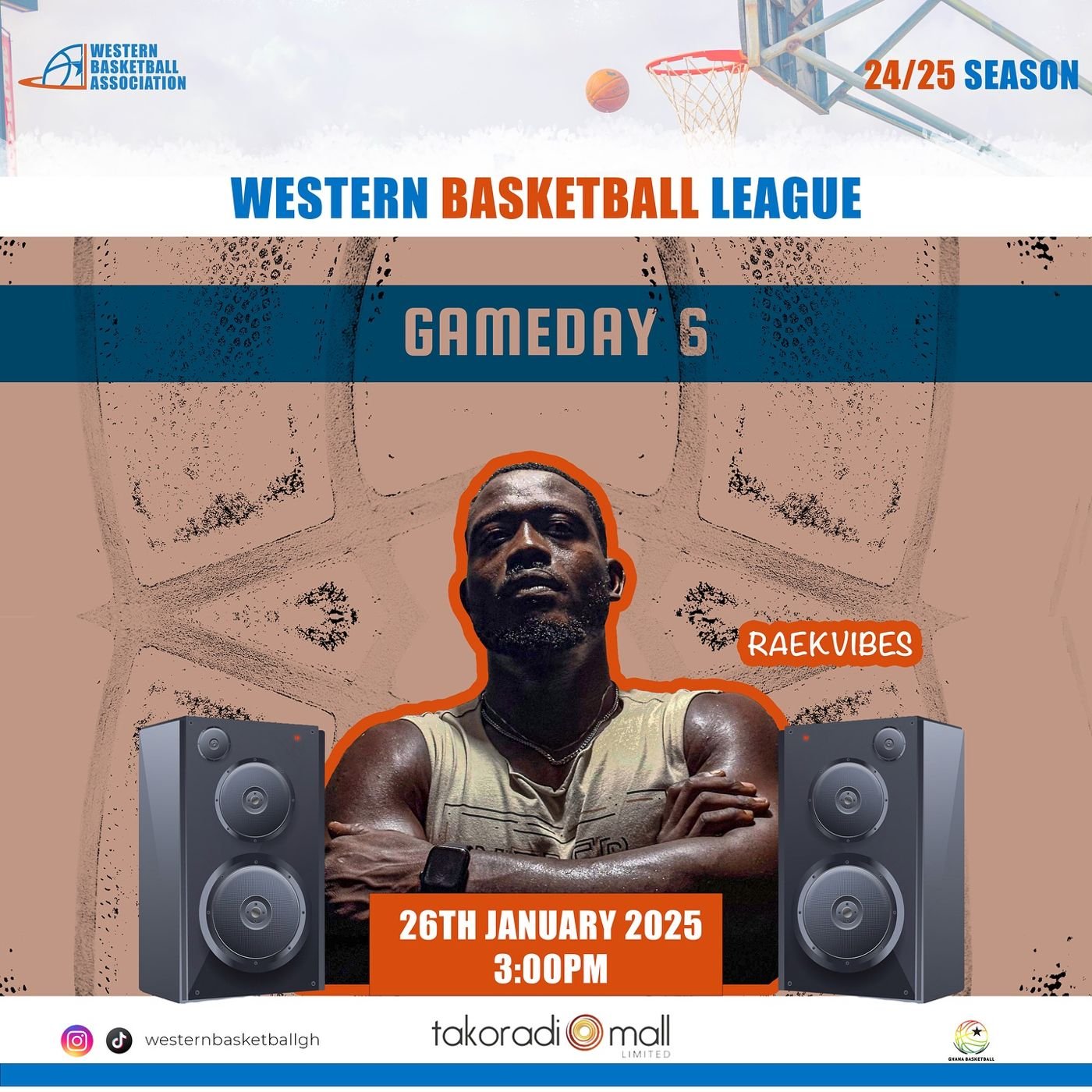 Join us this Sunday at the Takoradi Mall for an exciting Game Day 6 experience! 🏀 Enjoy thrilling basketball action complemented by the exceptional mu