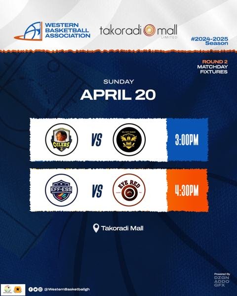 🏀🔥 This Sunday at the Takoradi Mall! Get ready for a thrilling GameDay featuring two intense matchups: 🔹 Oilers vs