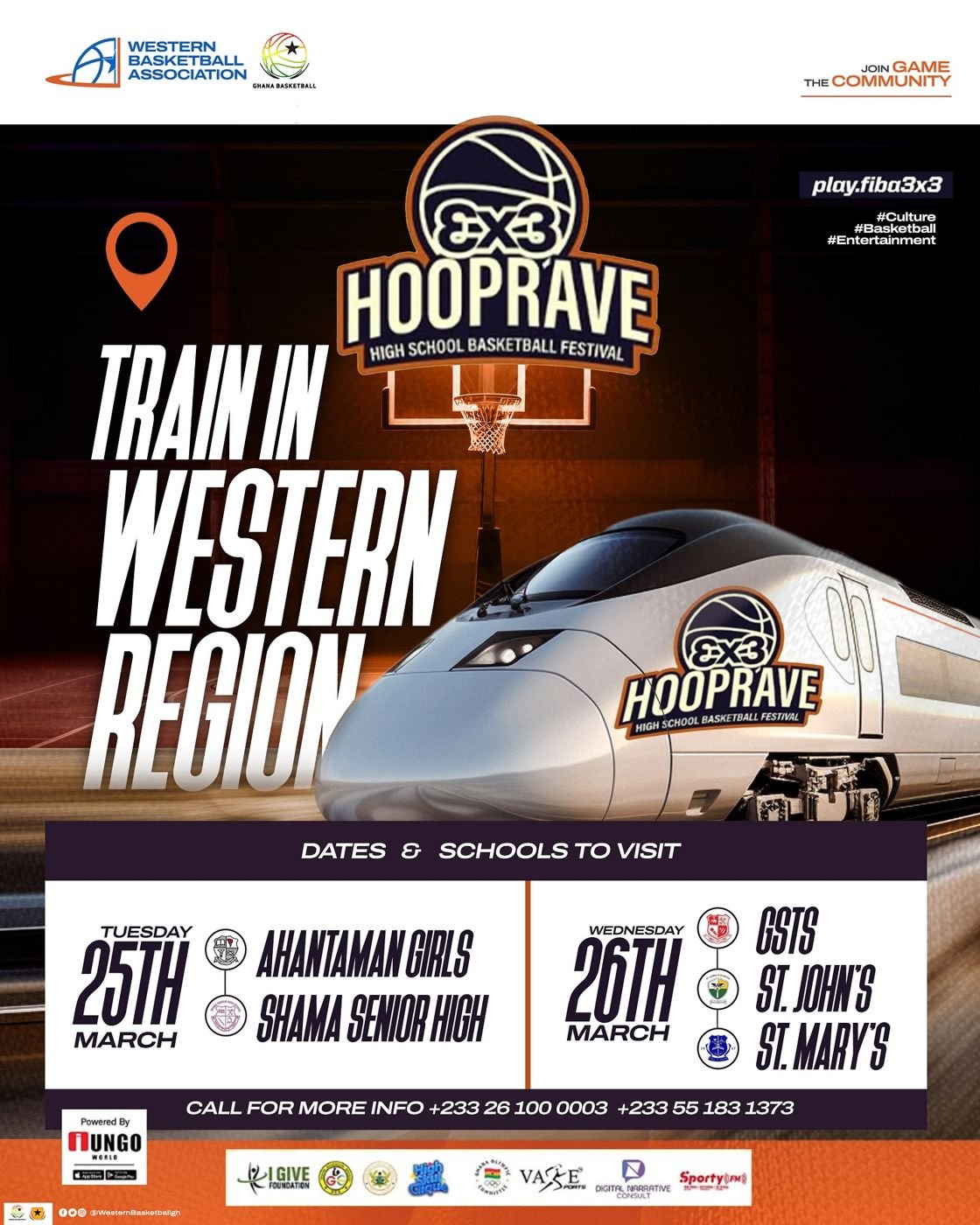 GBF President, Ato Van-Ess, is set to visit key schools in the Western Region ahead of the Hoop Rave 3x3 Tournament! Catch him at Shama SHS, Ahantaman