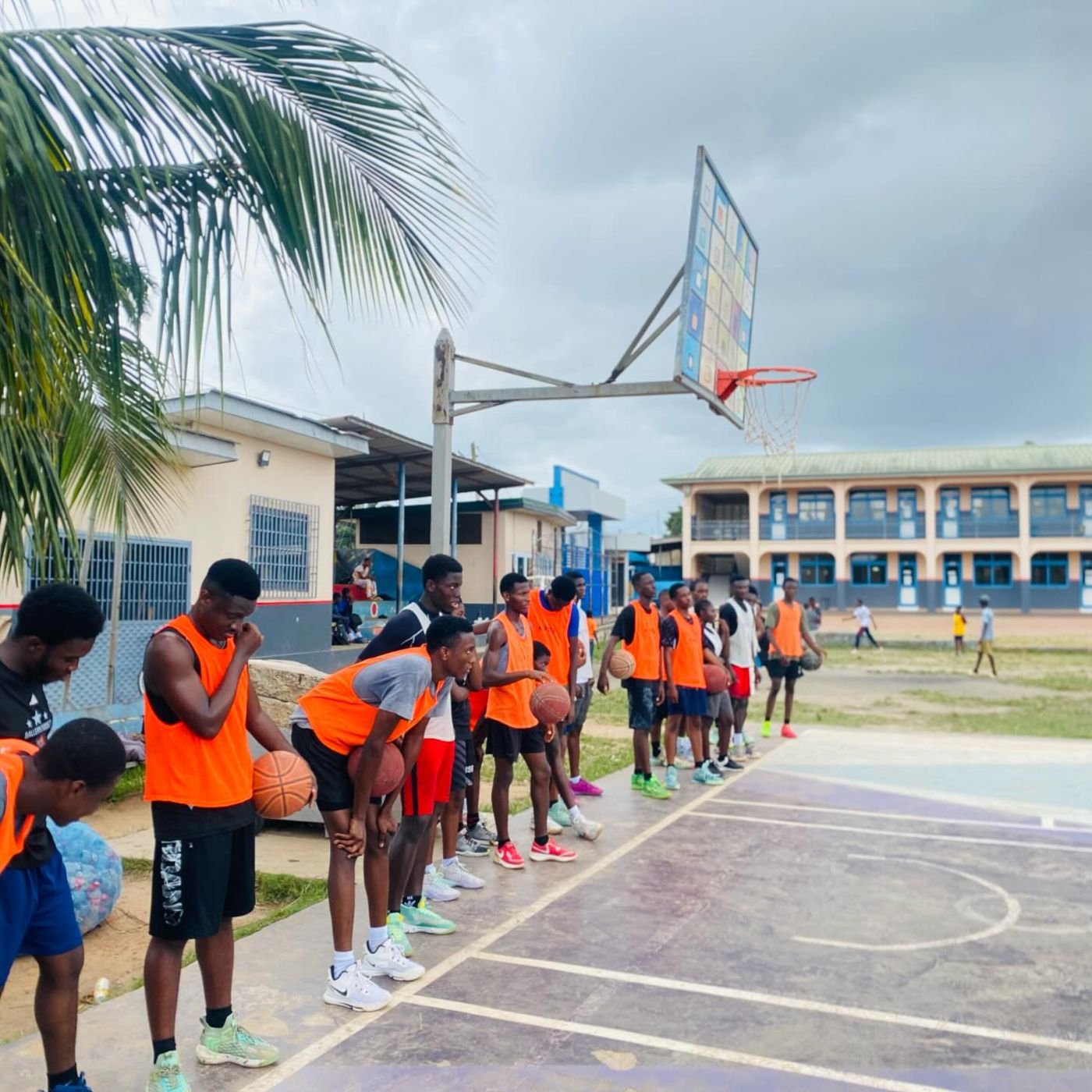 Scenes from Camp Day 2 of the @westernbasketballgh Players clinic .