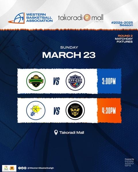 🏀🔥 GameDay Alert! This Sunday, the Western Basketball League heats up at Takoradi Mall! 🔹 Elite Warriors vs