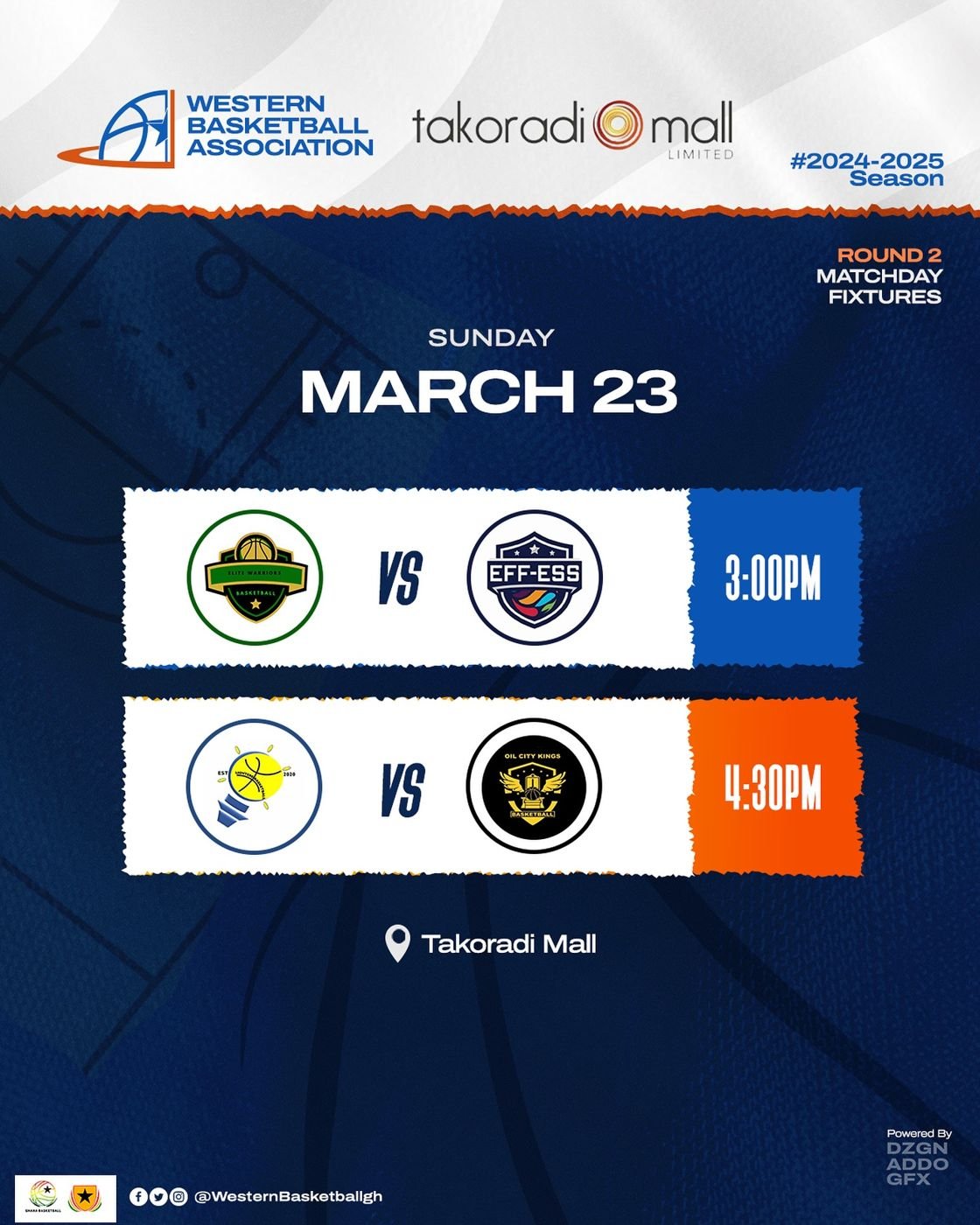 🏀🔥 GameDay Alert! This Sunday, the Western Basketball League heats up at Takoradi Mall! 🔹 Elite Warriors vs