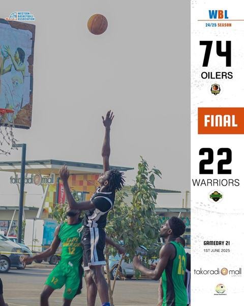 FULL-TIME SCORE — GAMEDAY 21 OILERS 74 - 22 WARRIORS The Oilers put on a dominant performance at the Takoradi Mall, overpowering the Warriors with cli