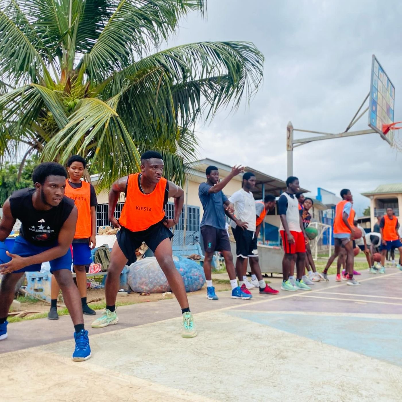 Scenes from Camp Day 2 of the @westernbasketballgh Players clinic .