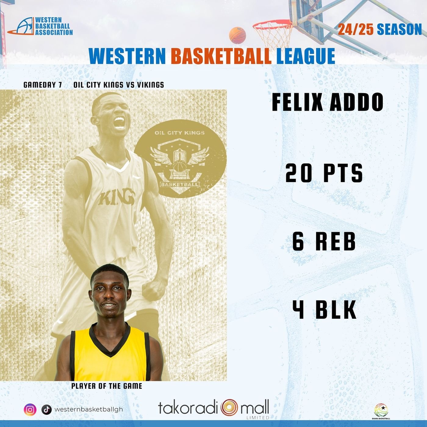 Felix Addo leads the charge! 🏀🔥 With 20 points, 6 rebounds, and 4 blocks, Felix inspired the Kings to a thrilling comeback victory against Vikings