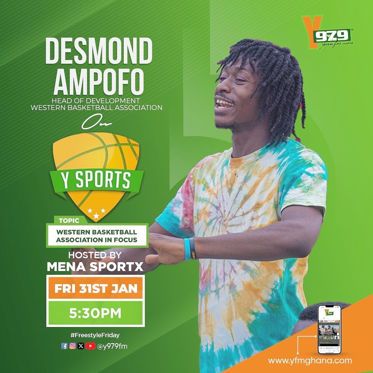 Join Mena Sportx this Friday at 5:30 PM on YFM 97.9 for an exclusive discussion on basketball in the Western Region! 🏀 Executives from the Western Bas