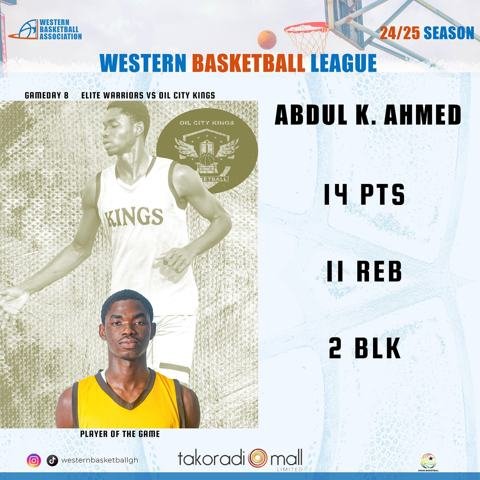 Abdul Karim Ahmed of Kings steps up big! 🏀💪 With 14 points, 11 rebounds, and 2 blocks, he delivered a strong performance to earn Player of the Game ho