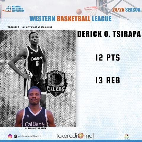 Derick Otu Tsirapa of Oilers dominated the boards! 🏀💪 With 12 points and 13 rebounds, he was named Player of the Game in last Sunday’s showdown betwee