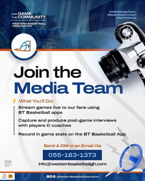 🎥 Join the WBA Media Team! 🎥 Love basketball and have a knack for content creation? The Western Basketball Association is looking for volunteers to ha