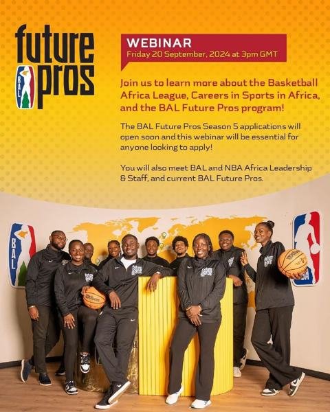 📢 Join @thebal for an exclusive webinar on Friday September 20 at 3pm GMT to learn all about the Basketball Africa League and the exciting careers in 
