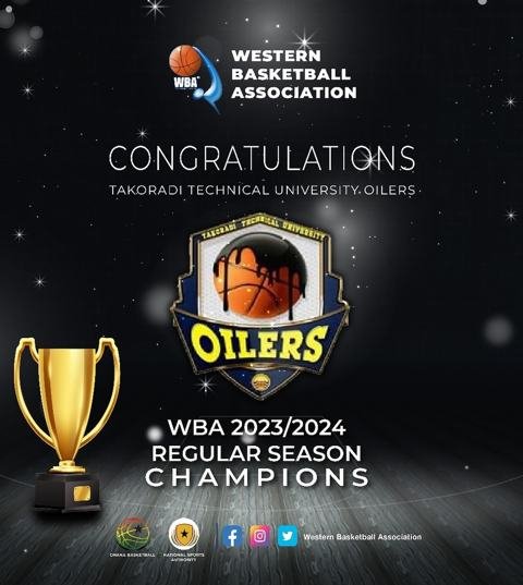 Congratulations to Takoradi Technical University’s Oilers for winning the 2023/2024 Western Regional Basketball regular season league.