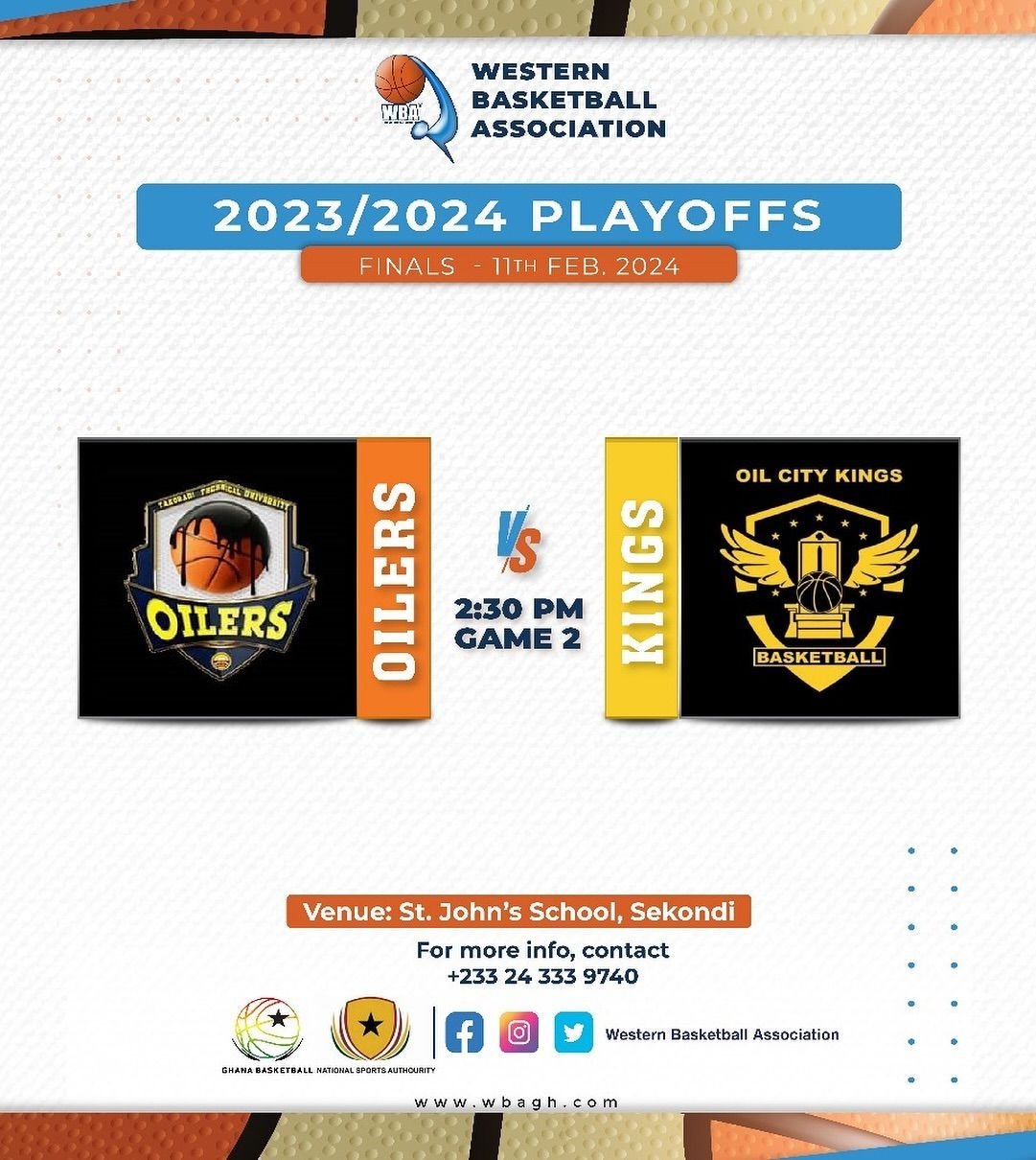 WBA Playoff Finals game 2 this Sunday @ St John School
